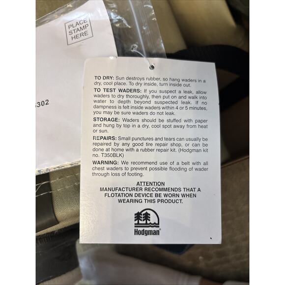 Hodgman 3 Ply Canvas Hip Felt Boots Size Womens 10‎ Men’s 8.5 100% Waterproof - Picture 11 of 15